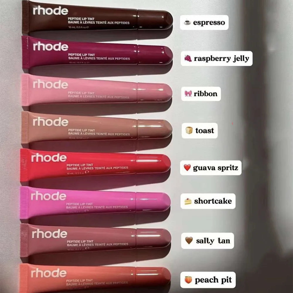 RHODE 10 Color Lip Glosses Plump Moisturizing Lip Glaze Essence Gel Oil Long Lasting Care Products For Women Girls