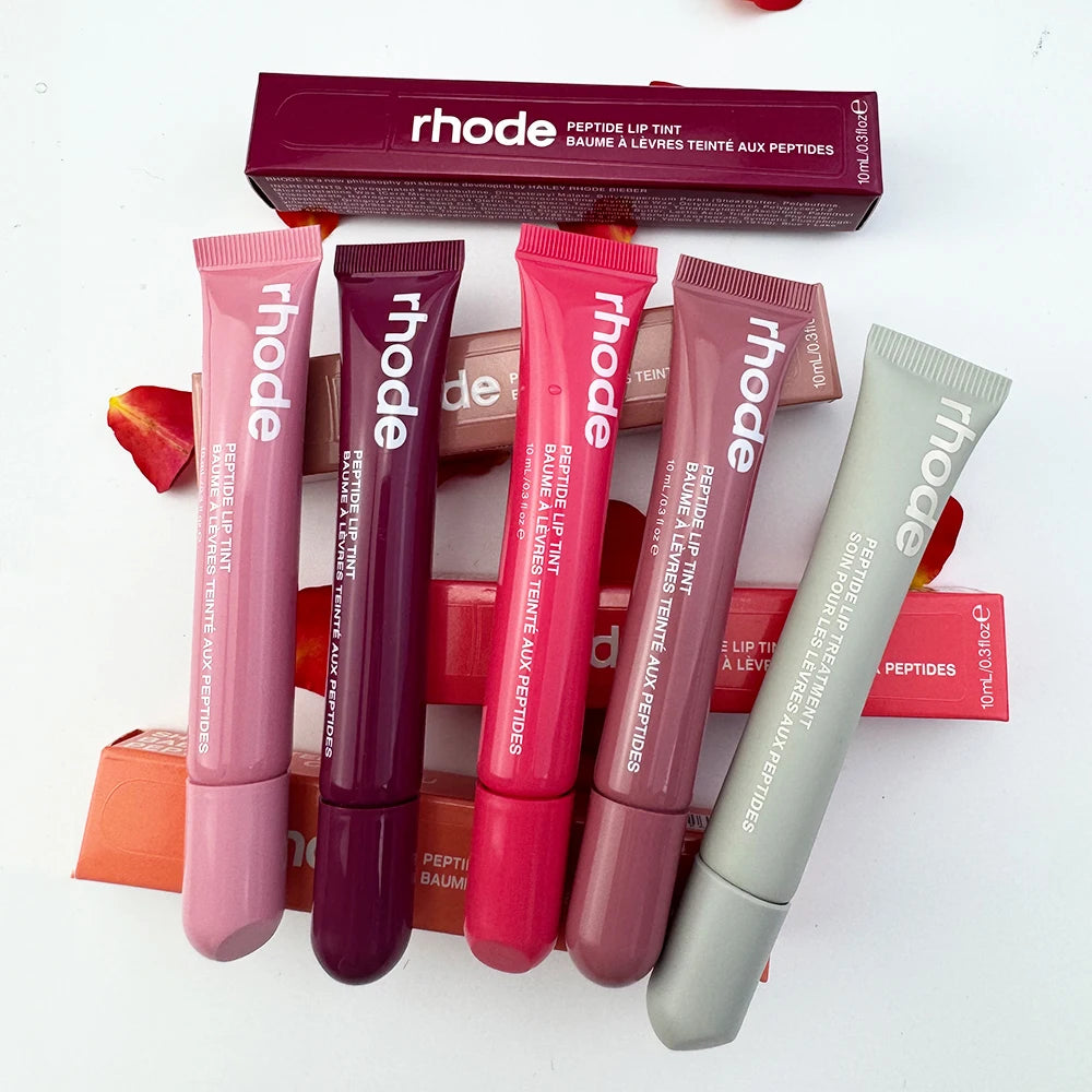 RHODE 10 Color Lip Glosses Plump Moisturizing Lip Glaze Essence Gel Oil Long Lasting Care Products For Women Girls