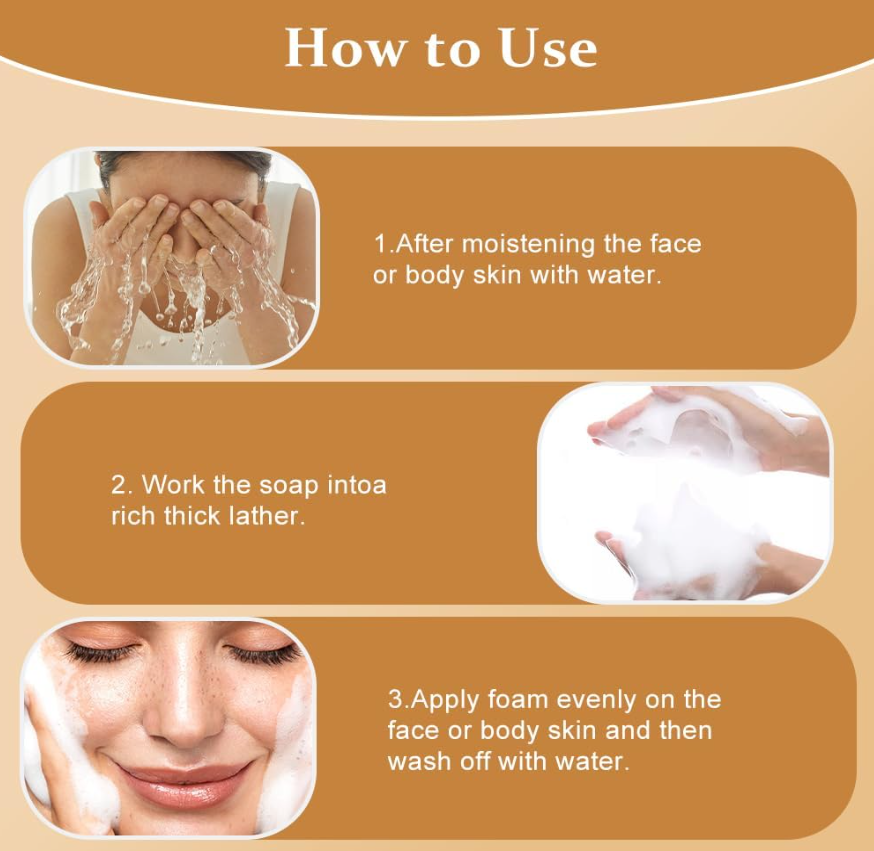 Pure Kojic Acid Skin Brightening Soap,100g Soap Bar for Deep Facial & Body Skin Cleaning with A Foaming Net, Face and Body Bar for Skin Moisturizing, Improve Uneven Skin Tone, Gently Healing Acnes
