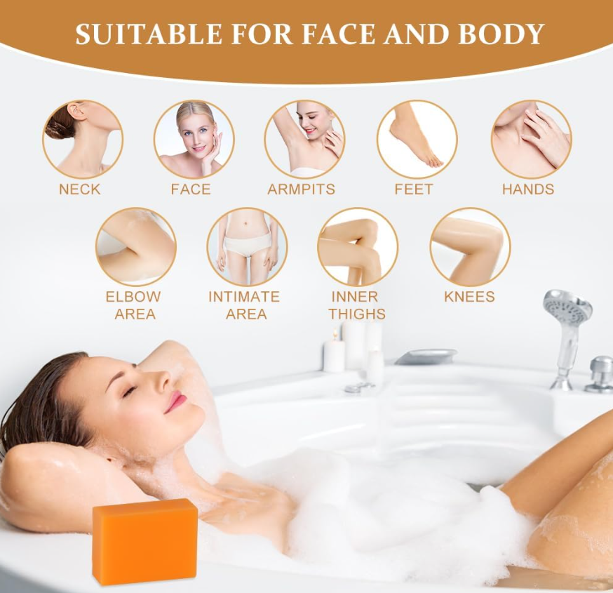 Pure Kojic Acid Skin Brightening Soap,100g Soap Bar for Deep Facial & Body Skin Cleaning with A Foaming Net, Face and Body Bar for Skin Moisturizing, Improve Uneven Skin Tone, Gently Healing Acnes