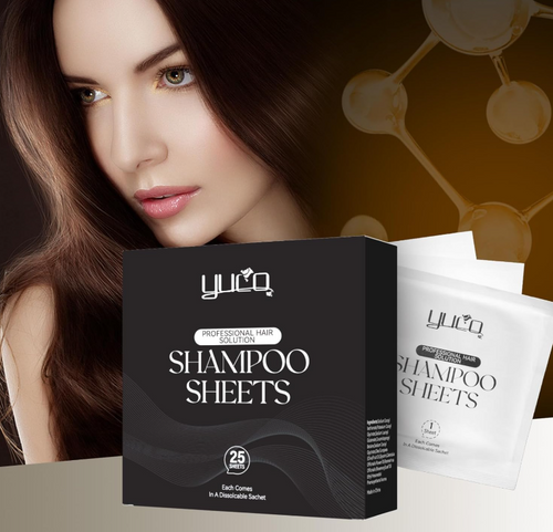 YUCO Travel Hair Shampoo Sheets Travel Pack 25 Tablets,Individual Sachet,for Hair Washing,Calendula officinalis Scent,For Gym,Camping,Vacation,Hotels...